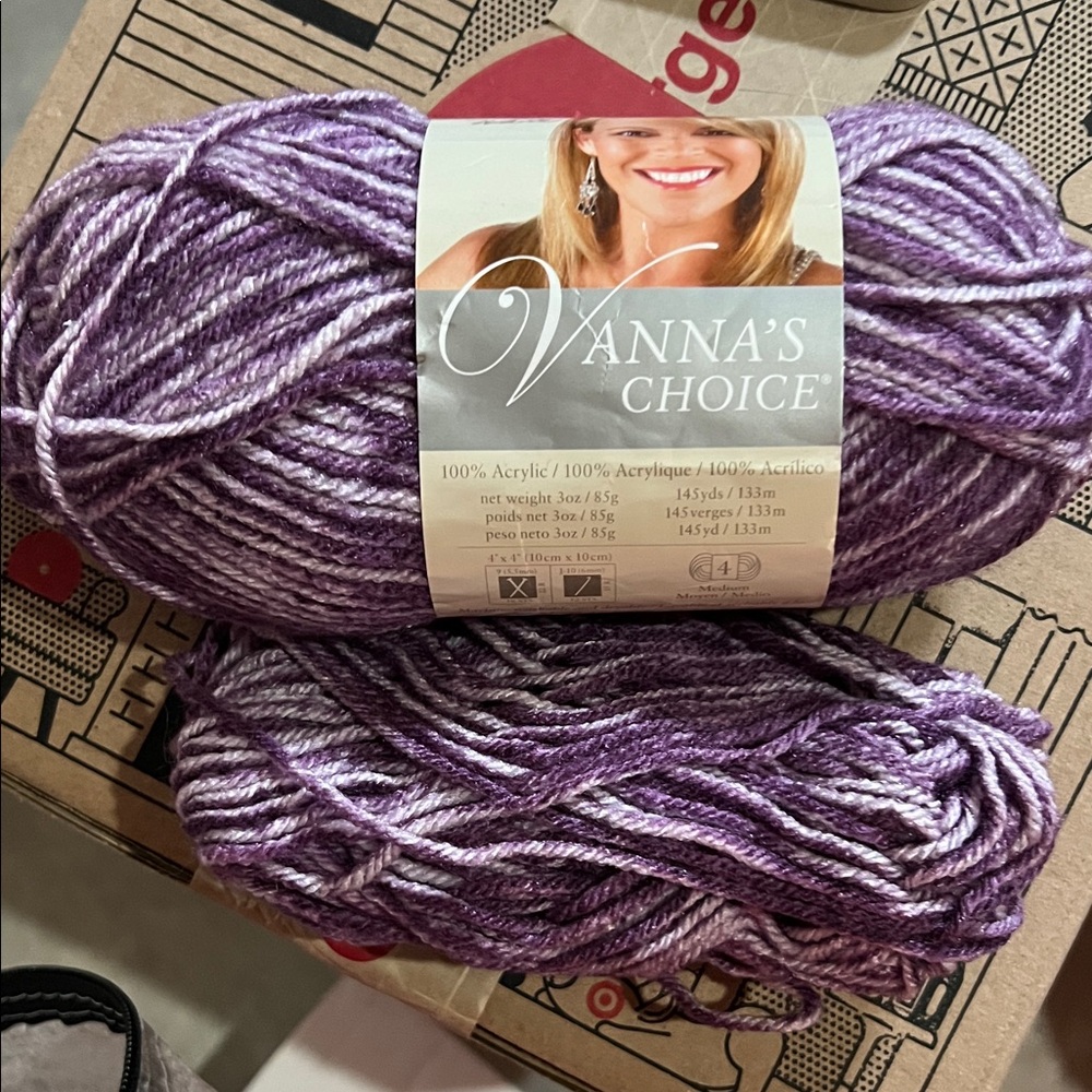 Vanna's Choice Variegated Purple Acrylic Yarn - Purple Mist